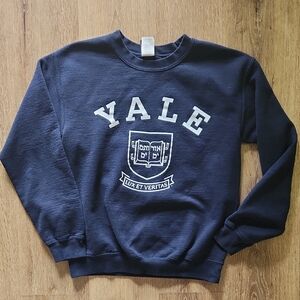 Navy Blue Yale Crewneck Sweatshirt- SMALL IvySport Gildan